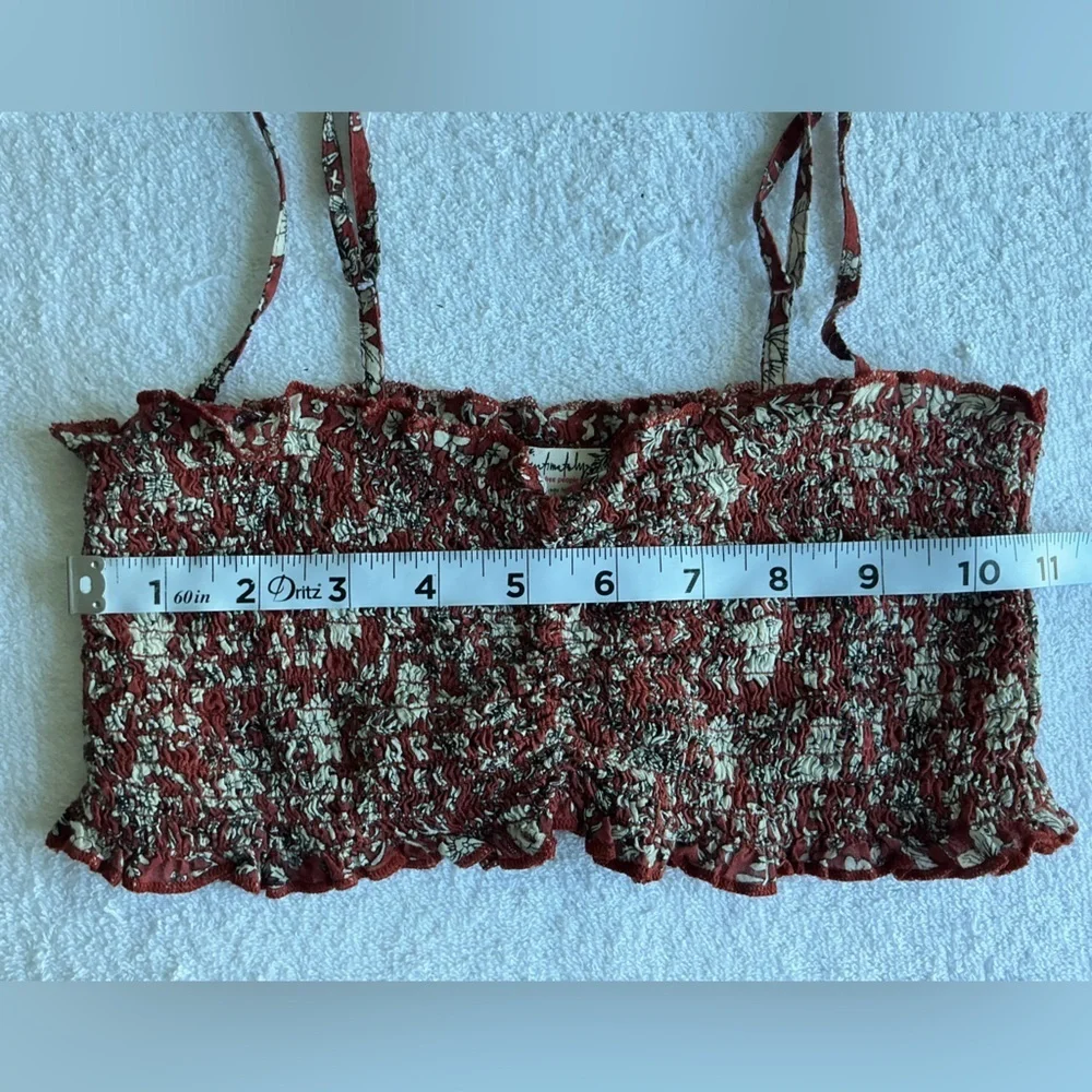 Free People Red Floral Bandeau top - Picture 9 of 11